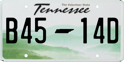 TN license plate B4514D