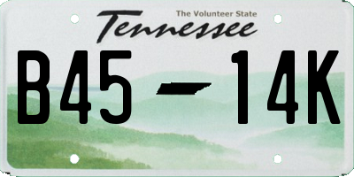 TN license plate B4514K