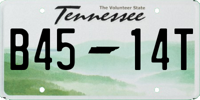 TN license plate B4514T