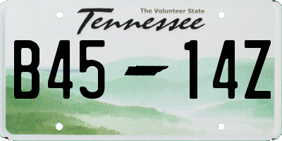 TN license plate B4514Z