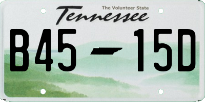 TN license plate B4515D