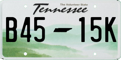 TN license plate B4515K