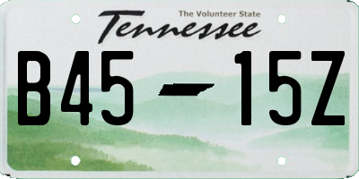 TN license plate B4515Z