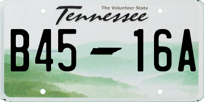 TN license plate B4516A
