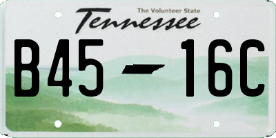 TN license plate B4516C