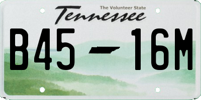 TN license plate B4516M