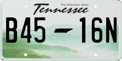 TN license plate B4516N