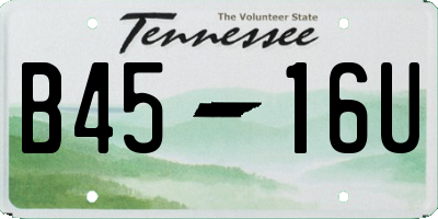TN license plate B4516U
