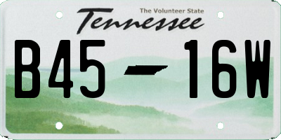 TN license plate B4516W
