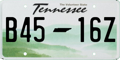 TN license plate B4516Z