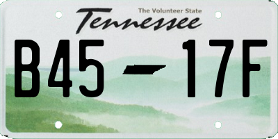 TN license plate B4517F