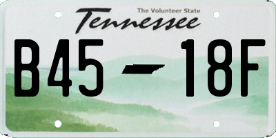 TN license plate B4518F