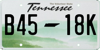 TN license plate B4518K