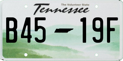 TN license plate B4519F