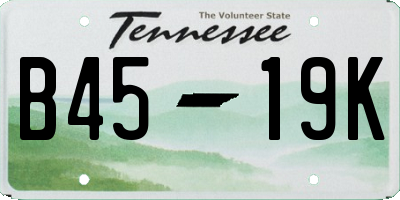 TN license plate B4519K