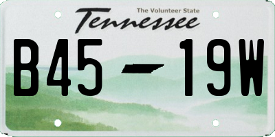 TN license plate B4519W