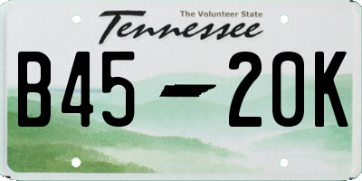 TN license plate B4520K