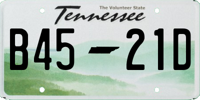 TN license plate B4521D