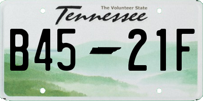 TN license plate B4521F