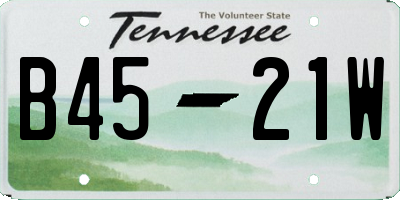TN license plate B4521W