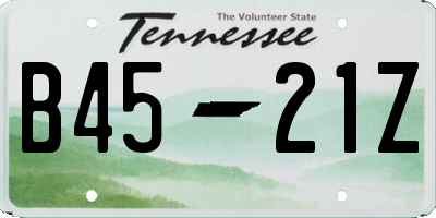 TN license plate B4521Z