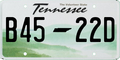 TN license plate B4522D
