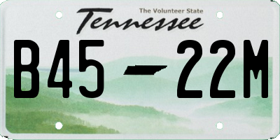 TN license plate B4522M