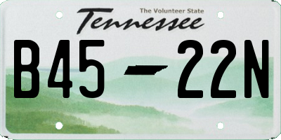 TN license plate B4522N