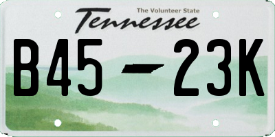 TN license plate B4523K