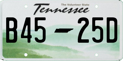 TN license plate B4525D