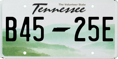 TN license plate B4525E