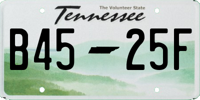 TN license plate B4525F