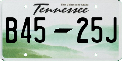 TN license plate B4525J