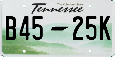 TN license plate B4525K