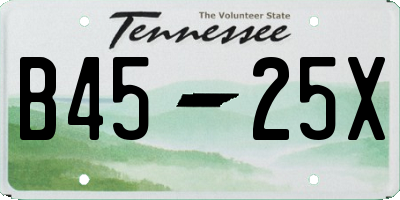 TN license plate B4525X