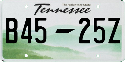 TN license plate B4525Z