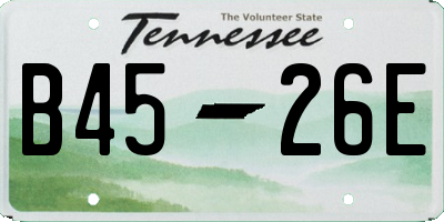 TN license plate B4526E