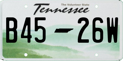 TN license plate B4526W