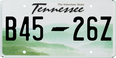 TN license plate B4526Z