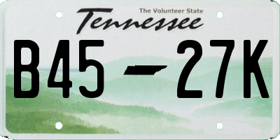 TN license plate B4527K