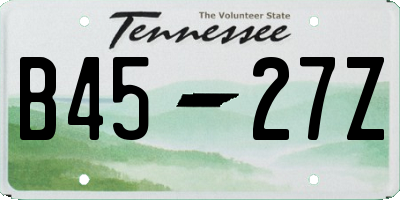 TN license plate B4527Z