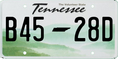 TN license plate B4528D
