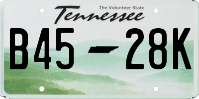 TN license plate B4528K
