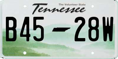 TN license plate B4528W