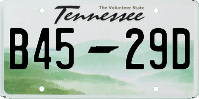 TN license plate B4529D