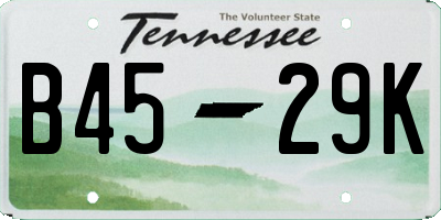 TN license plate B4529K