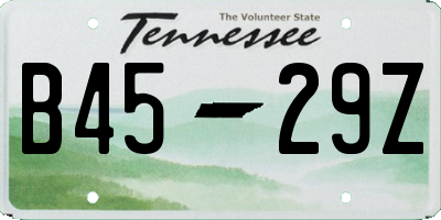 TN license plate B4529Z