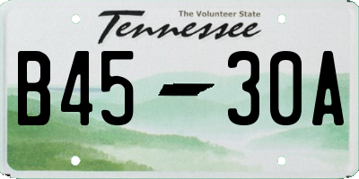 TN license plate B4530A