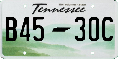 TN license plate B4530C