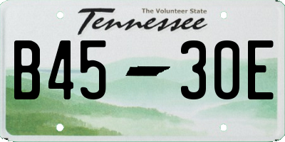 TN license plate B4530E